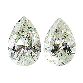 1.08 cttw Pair of Pear Shape Diamonds : I / SI1