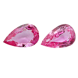 2.15 cttw Rich Pink Pair of Pear Shape Natural Sapphires