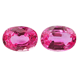 1.65 cttw Deep Rich Pink Pair of Oval Natural Sapphires