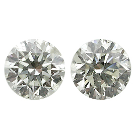 3.63 cttw Pair of Round Natural Diamonds : I / I1
