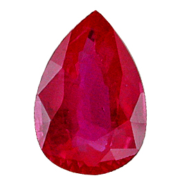 0.69 ct Pear Shape Ruby : Rich Red