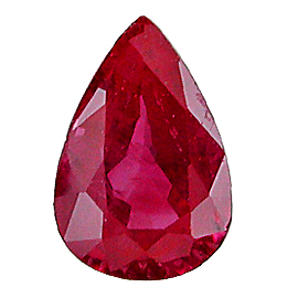 0.69 ct Pear Shape Ruby : Deep Rich Red