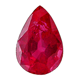 0.83 ct Pear Shape Ruby : Fiery Red