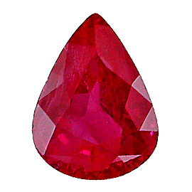0.68 ct Pear Shape Ruby : Fiery Red
