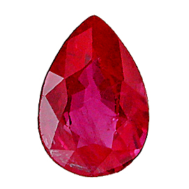 0.62 ct Pear Shape Ruby : Fiery Red