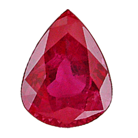 0.74 ct Pear Shape Ruby : Fiery Red