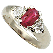 18K White Gold 1.50cttw Ruby & Diamond Ring