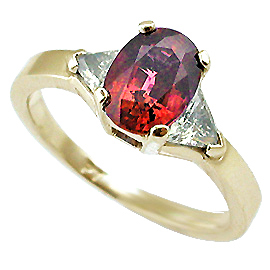 18K Yellow Gold Three Stone Ring : 2.00 cttw Ruby & Diamonds