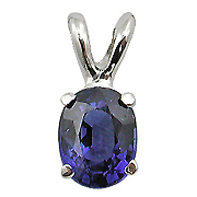 14K White Gold 0.50cttw Sapphire Pendant