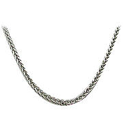 18K White Gold 16" Wheat Chain