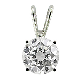 14K White Gold Solitaire Pendant : 0.30 ct. Diamond