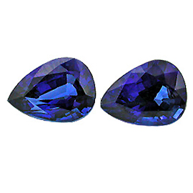 3.00 cttw Rich Royal Blue Pair of Pear Shape Natural Sapphires