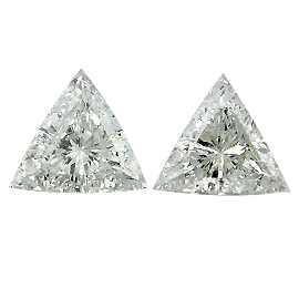3.10 cttw Pair of Trillion Natural Diamonds : G / SI1