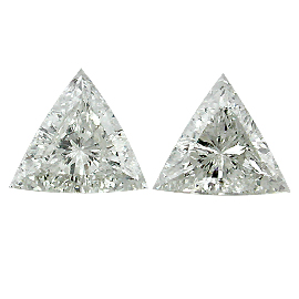 3.10 cttw Pair of Trillion Diamonds : G / SI1