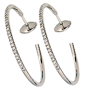 18K White Gold 0.90cttw Diamond Earrings