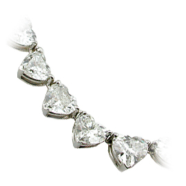 18K White Gold Multi Stone Necklace : 23.00 cttw Diamonds