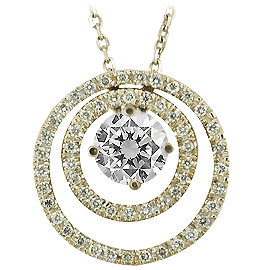 14K Yellow Gold Drop Pendant : 0.77 cttw Diamonds