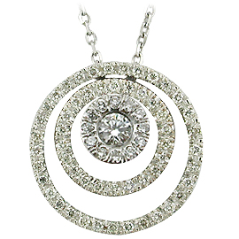 14K White Gold Drop Pendant : 0.40 cttw Diamonds