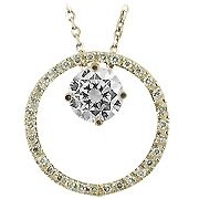 14K Yellow Gold 0.66cttw Diamond Pendant