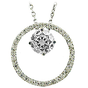 14K White Gold 0.66cttw Diamond Pendant