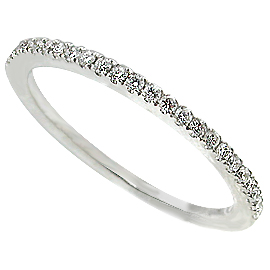 18K White Gold Band : 0.20 cttw Diamonds