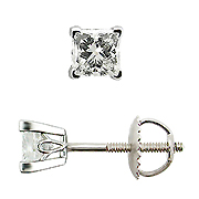 18K White Gold Scrollwork Style 1/3cttw Diamond Stud Earrings