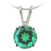 14K White Gold 0.50cttw Emerald Pendant