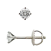 18K White Gold Martini Style 1/5cttw Diamond Stud Earrings