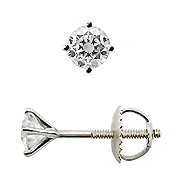 18K White Gold Martini Style 1/3cttw Diamond Stud Earrings