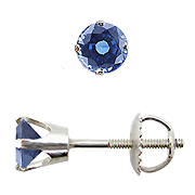 14K White Gold 0.62cttw Blue Sapphire Earrings