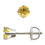 14K White Gold 0.62cttw Yellow Sapphire Earrings