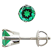 14K White Gold 1.50cttw Emerald Earrings