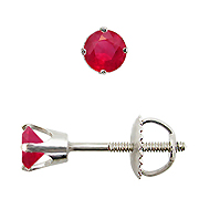 14K White Gold 0.25cttw Ruby Earrings