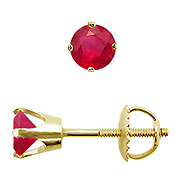 14K Yellow Gold 0.50cttw Ruby Earrings