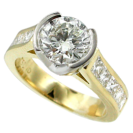 18K Two Tone Multi Stone Ring : 1.50 cttw Diamonds