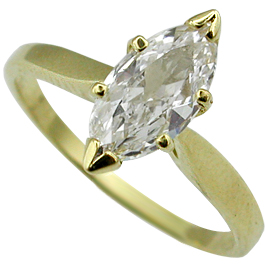 18K Yellow Gold Solitaire Ring : 0.50 ct Diamond