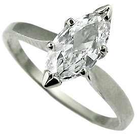 18K White Gold Solitaire Ring : 0.50 ct Diamond