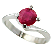 18K White Gold 1.00ct Ruby Ring