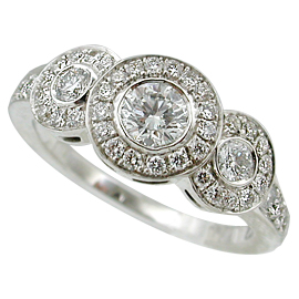 18K White Gold Multi Stone Ring : 0.83 cttw Diamonds