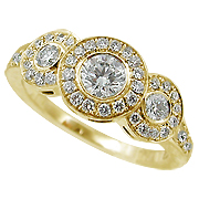 18K Yellow Gold 0.83cttw Diamond Ring