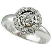 18K White Gold 0.84cttw Diamond Ring