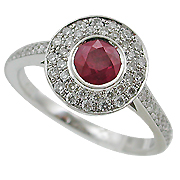 18K White Gold 0.89cttw Ruby & Diamond Ring