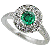 18K White Gold 0.89cttw Emerald & Diamond Ring