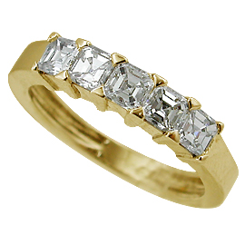 18K Yellow Gold Multi Stone Ring : 0.75 cttw Diamonds