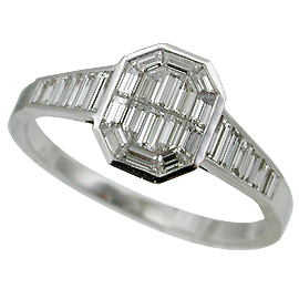 18K White Gold Multi Stone Ring : 1.00 cttw Diamonds