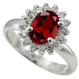 14K White Gold Multi Stone Ring : 1.16 cttw Ruby & Diamonds