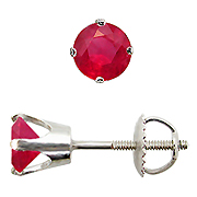 14K White Gold 1.00cttw Ruby Earrings