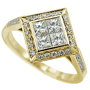 18K Yellow Gold 0.64cttw Diamond Ring