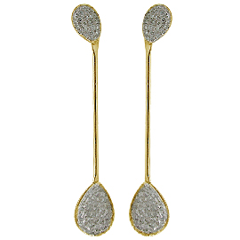 18K Yellow Gold Drop Earrings : 0.78 cttw Diamonds