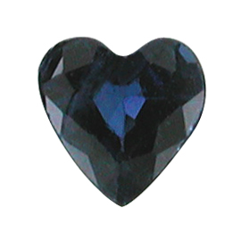 0.18 ct Heart Shape Blue Sapphire : Deep Blue
